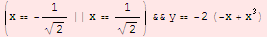 (x -1/2^(1/2) || x1/2^(1/2)) &&y -2 (-x + x^3)