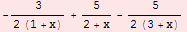 -3/(2 (1 + x)) + 5/(2 + x) - 5/(2 (3 + x))
